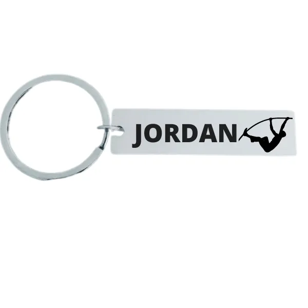 Pole Vault Engraved Bar Keychain