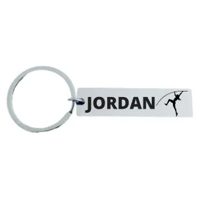 Pole Vault Engraved Bar Keychain