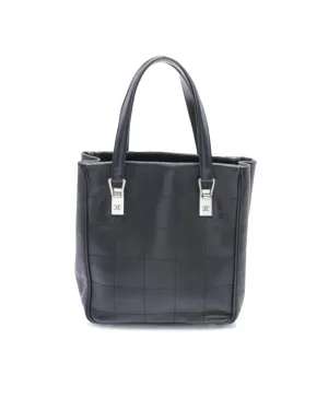 Quilted Caviar Leather Tote Bag with Interior Zip Pockets