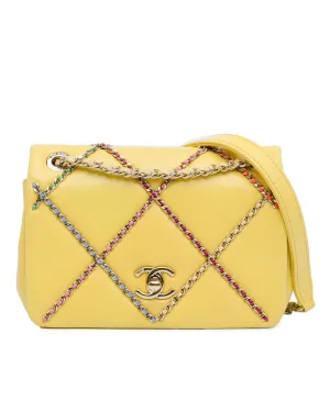 Quilted Lambskin Chain Flap Shoulder Bag