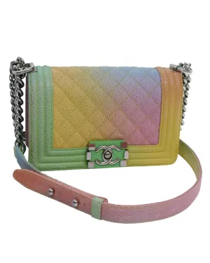 Rainbow Leather Chain Shoulder Bag by Chanel Matelasse Boy