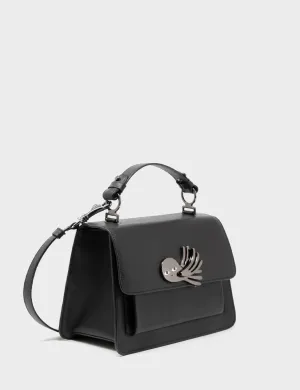 Silas Black Small Leather Crossbody Bag