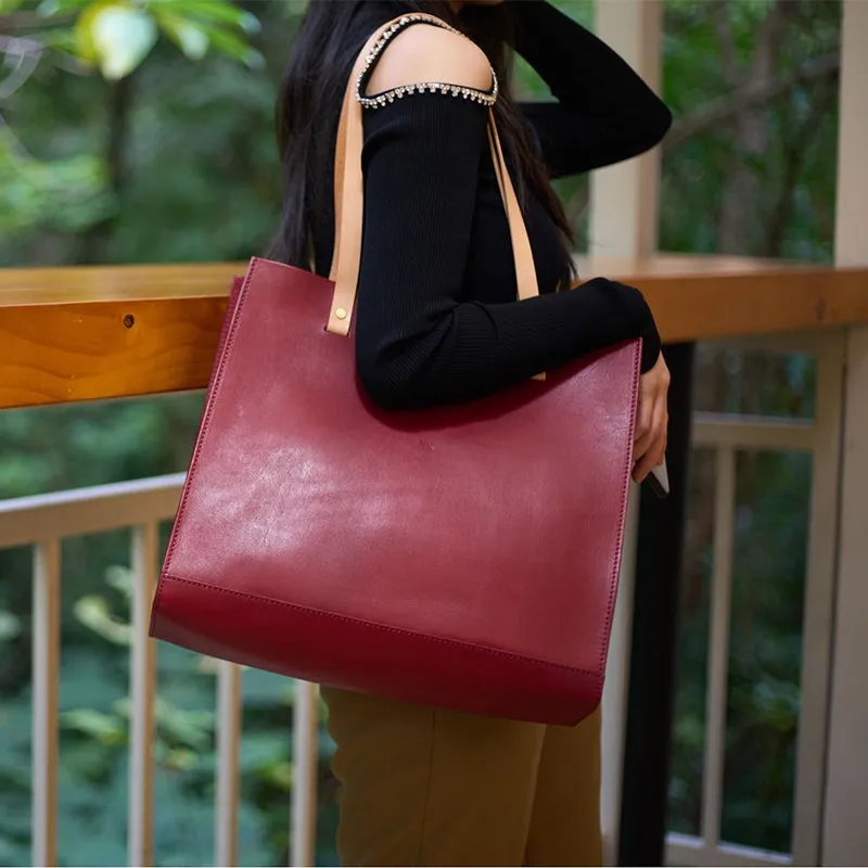 Simple Retro Vegetable Tanned Cowhide Shoulder Crossbody Bag