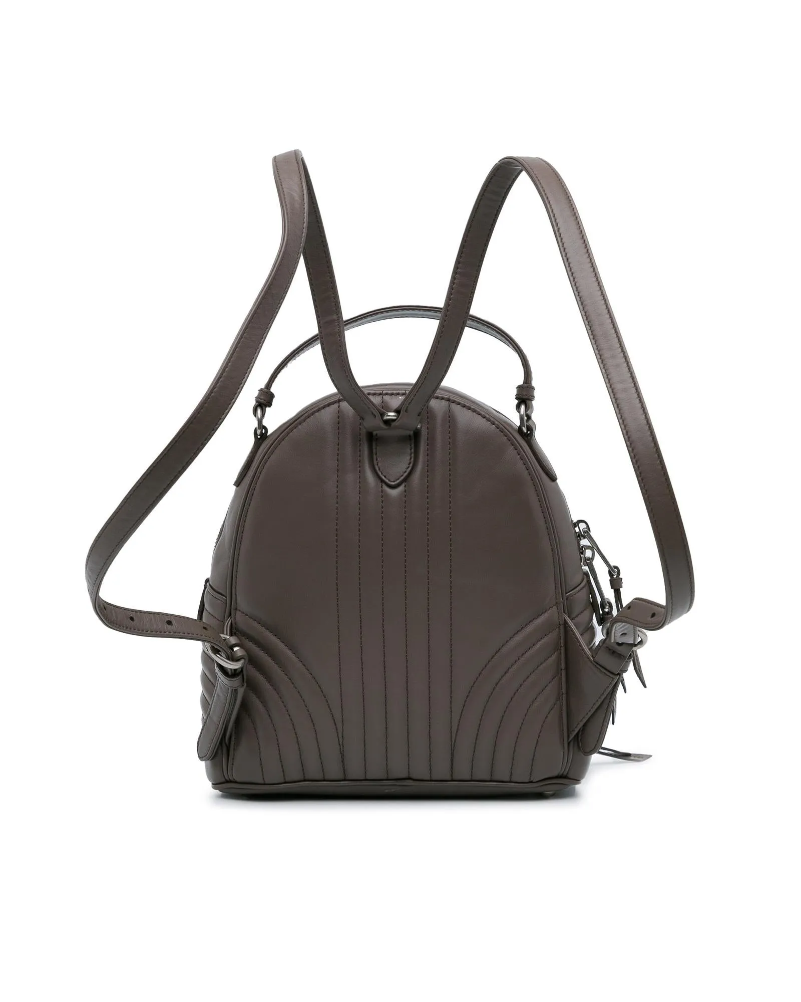 Soft Leather Diagramme Backpack with Zip Closure