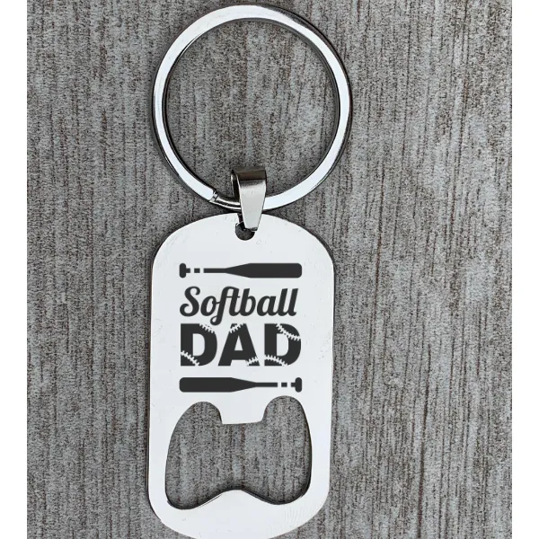 Softball Dad Keychain