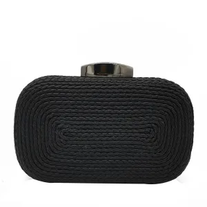 TEEK - Boutique Black Evening Woven Knitted Clutch