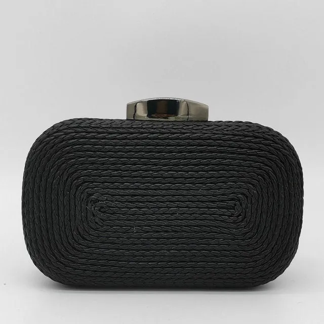 TEEK - Boutique Black Evening Woven Knitted Clutch