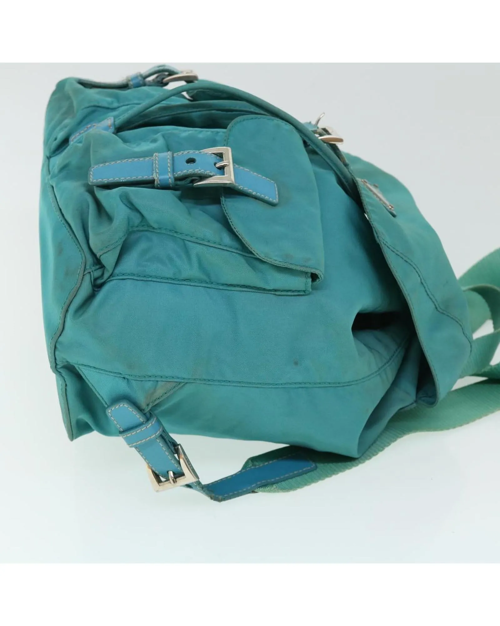 Turquoise Blue Nylon Backpack