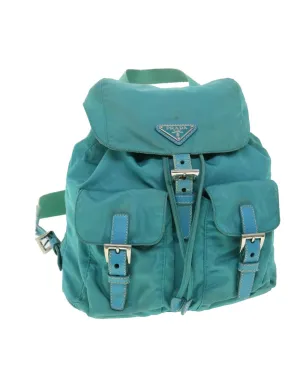 Turquoise Blue Nylon Backpack