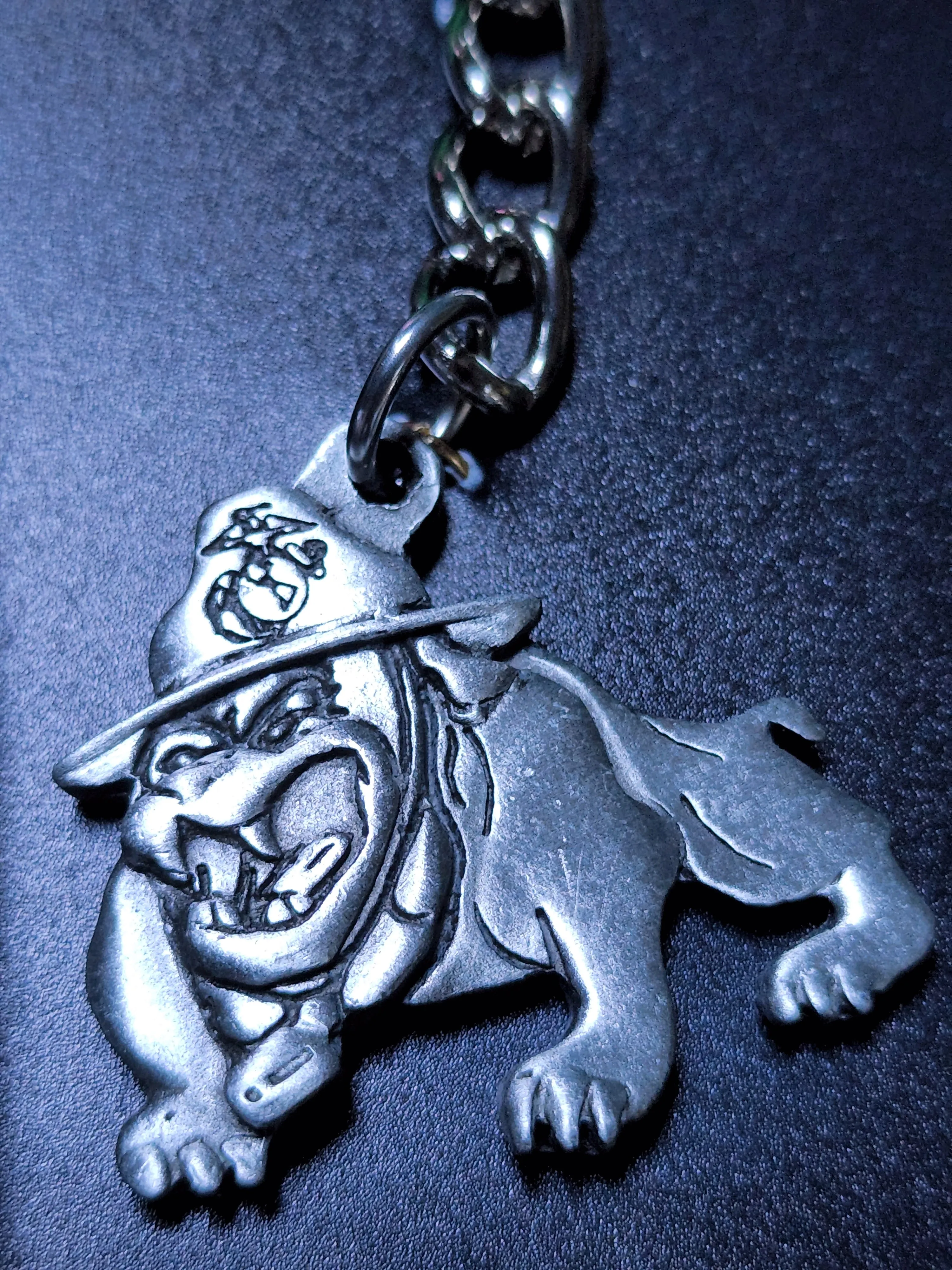 US Marine Corps (USMC) Bulldog Mascot Pewter Keychain