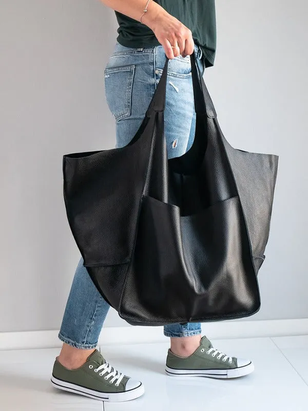 Women Leather Tote Bag Single Shoulder Bag, Large Capacity Handbag, Birthday Gift for Her